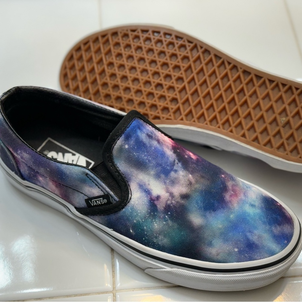 Vans Galaxy slip-ons good used condition women’s sz 8 men’s sz 6.5